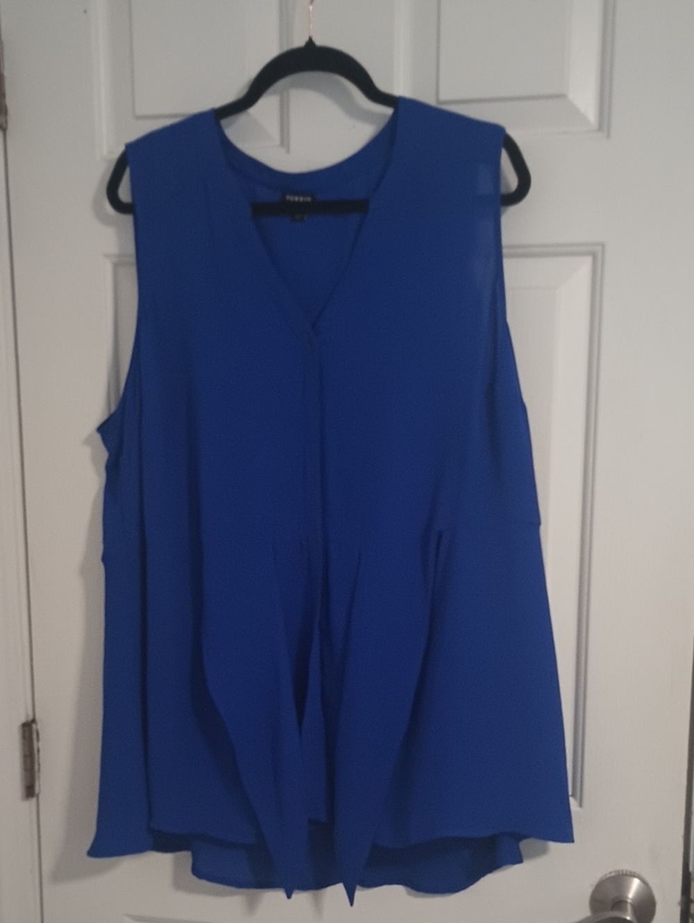 torrid Royal Blue Sleeveless V-Neck Blouse